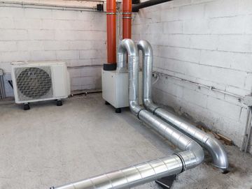 Mechanical Ventilation Heat Recovery Systems on a ceiling